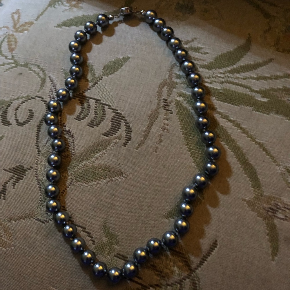 Vintage Stainless Steel Glass Pearl Necklace- 533 $20 or $15 w/offer